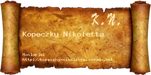 Kopeczky Nikoletta névjegykártya
