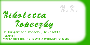 nikoletta kopeczky business card